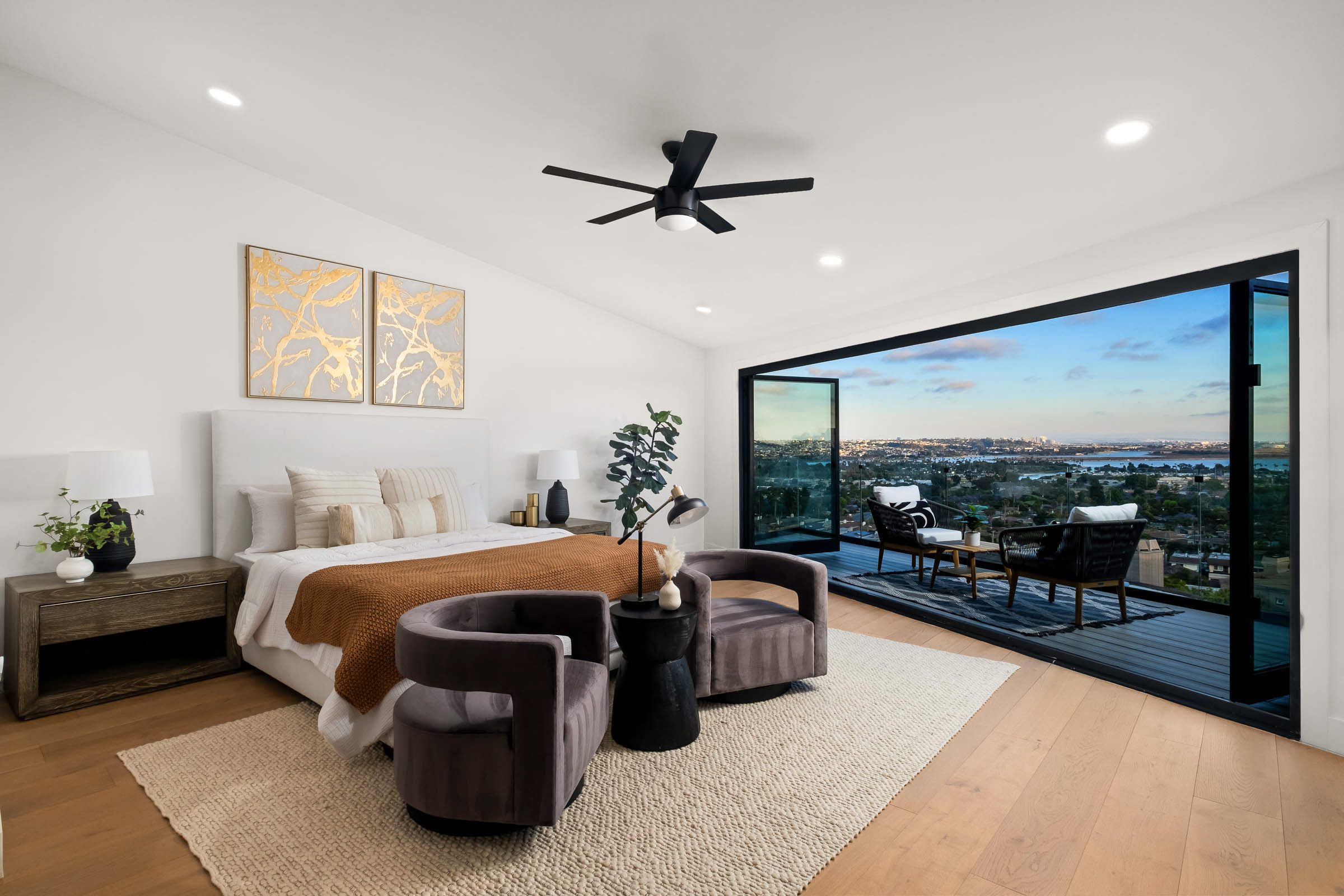 9 beautiful stylish master bedroom with accent chairs throws pillows